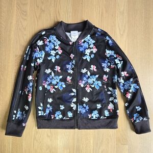 Adidas Floral Zipper Girls Jacket, Size LG/14